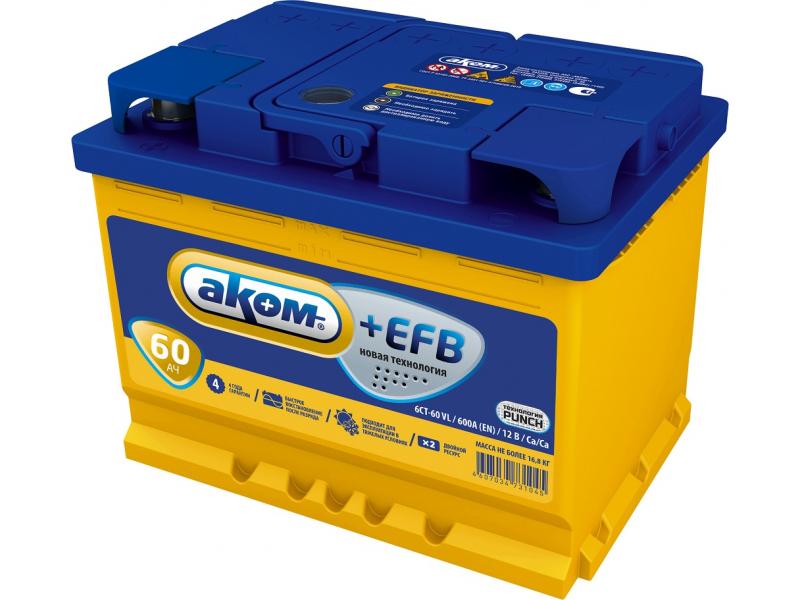 12V 60 Ah AKOM EFB+ (taxi)						