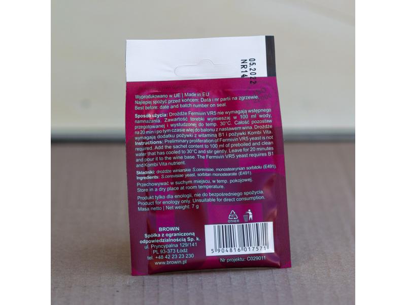 Fermivin VR5 drojdie pentru vin roșu 16%, 7 g