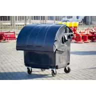 Waste container 1100 l (round lid) (black). Disassembled.