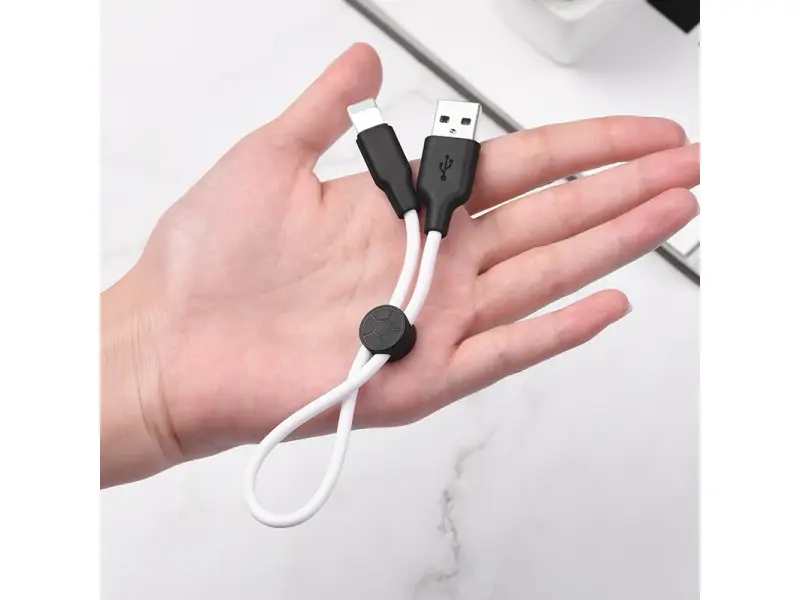 Hoco X21 Plus USB Силиконовый зарядный кабель (белый/черный)