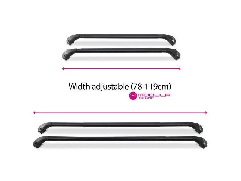 Bară transversală auto cu railing-uri de acoperiș integrate CLOSED RAIL MA NERO RB209, neagră