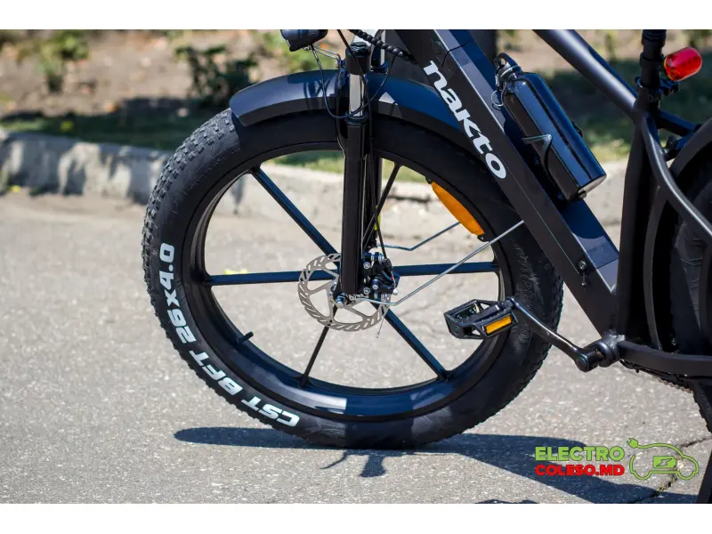 Bicicletă electrică NAKTO Direwolf 350 W, 48V10ah Baterie litiu, cutie de viteze-6 26 * 4.0 Fat Tire B