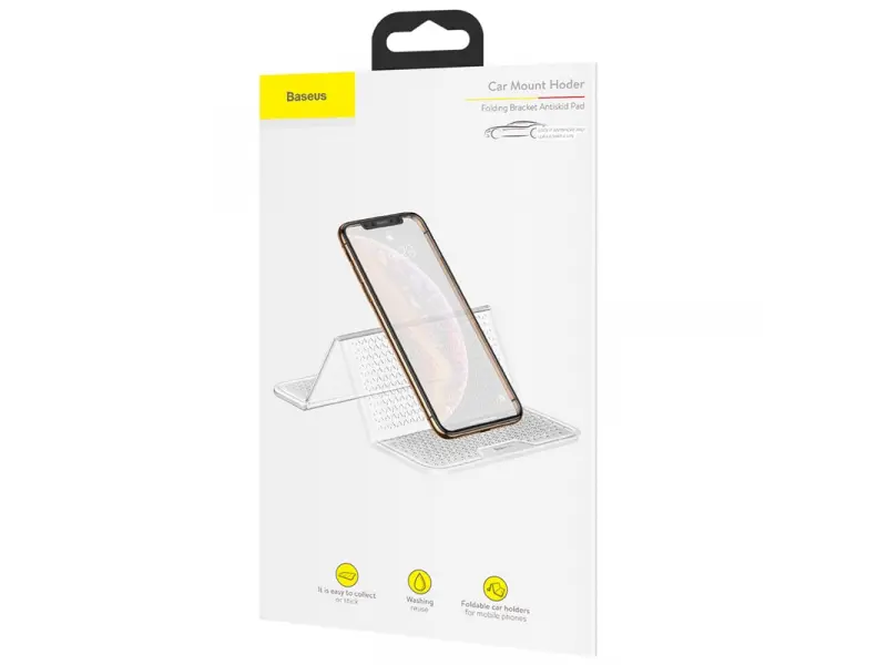 Suport auto pliabil pentru bord din silicon Baseus SUWNT-02 transparent