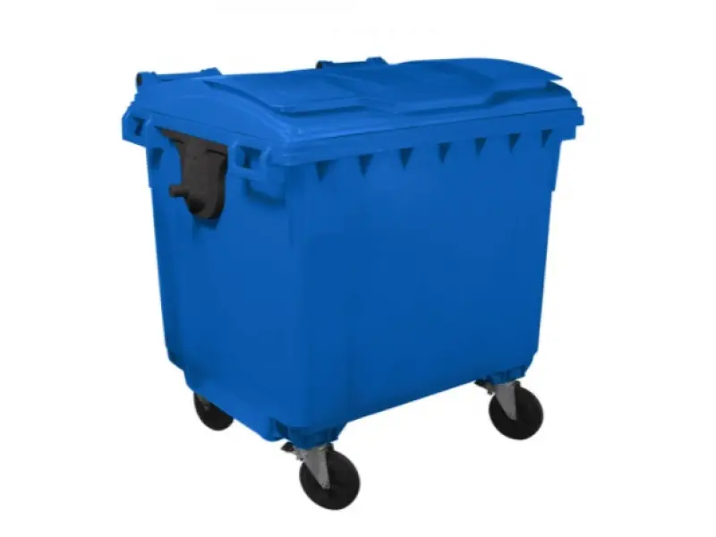 Waste container 1100 l (flat lid) (blue). Disassembled.