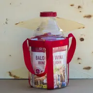 Sticlă de plastic pentru vin cu sigiliu de apă, capac, mânere 15L