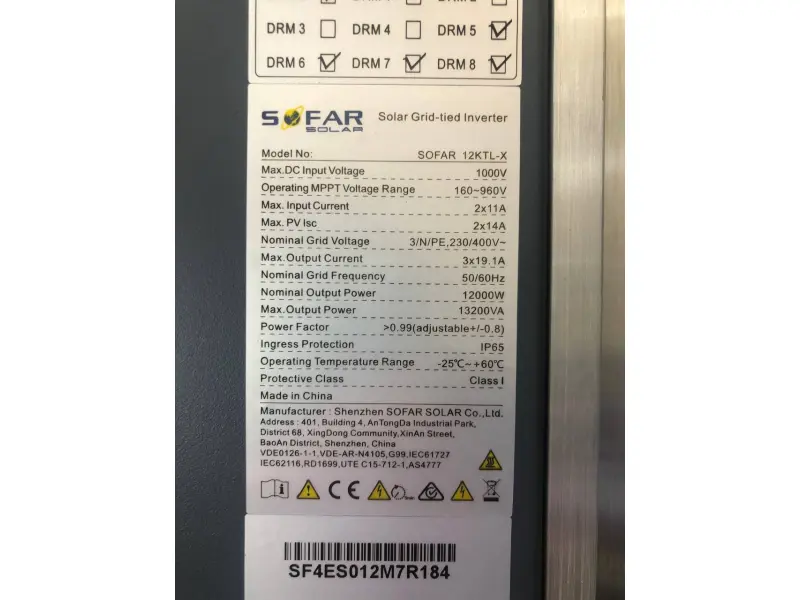 Invertor solar de retea SOFAR 12KTL-X trifazic 12kW