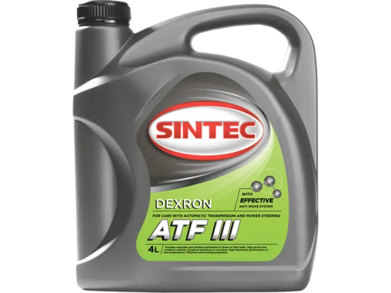 Масло Sintoil ATF Dexron III 4L Трансмиссионное масло