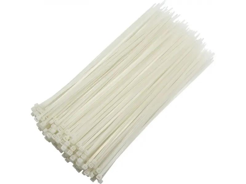 Plastic clamps 3.6x250 mm white set (100pcs) Plastic clamps 3.6x250 mm white set (100pcs)